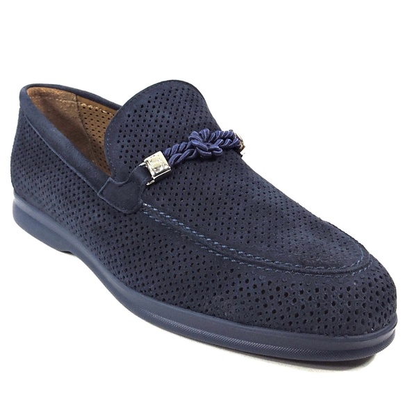 CASADEI ?? MENS BLUE SUEDE COMFORT SUMMER LOAFERS main image 5